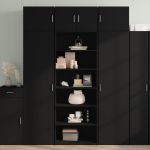 Dulap înalt, negru, 70x41x185 cm, lemn prelucrat GartenMobel Dekor