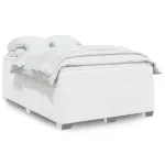 Pat box spring cu saltea, alb, 140x200 cm, piele ecologică GartenMobel Dekor