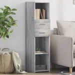 Dulap înalt, gri sonoma, 30x42,5x124 cm, lemn prelucrat GartenMobel Dekor