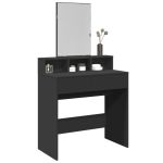 Masă de toaletă cu oglindă, negru, 80x41x144,5 cm GartenMobel Dekor