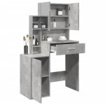Masă de toaletă cu dulap, gri beton, 80x35x132 cm GartenMobel Dekor