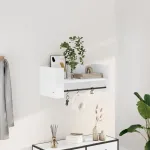 Raft de perete, alb, 70,5x35x30,5 cm, lemn prelucrat GartenMobel Dekor