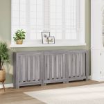 Mască pentru calorifer sonoma gri 205x21,5x83,5 cm lemn GartenMobel Dekor