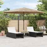Umbrelă soare de grădină cu stâlp din oțel, maro 388x388x248 cm GartenMobel Dekor