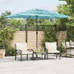 Umbrelă soare de grădină stâlp din oțel, albastru 300x200x250cm GartenMobel Dekor