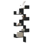 Raft colțar perete negru 45x45x147 cm lemn prelucrat GartenMobel Dekor