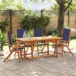 Set mobilier de grădină, 5 piese, lemn masiv acacia/textilenă GartenMobel Dekor