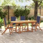 Set mobilier de grădină, 5 piese, lemn masiv acacia/textilenă GartenMobel Dekor