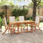Set mobilier de grădină, 5 piese, lemn masiv acacia/textilenă GartenMobel Dekor