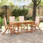 Set mobilier de grădină, 5 piese, lemn masiv acacia/textilenă GartenMobel Dekor