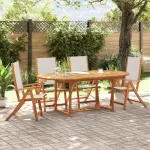 Set mobilier de grădină, 5 piese, lemn masiv acacia/textilenă GartenMobel Dekor