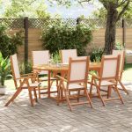 Set mobilier de grădină, 7 piese, lemn masiv acacia/textilenă GartenMobel Dekor