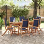 Set mobilier de grădină, 7 piese, lemn masiv acacia/textilenă GartenMobel Dekor