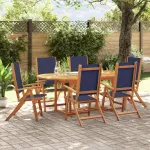 Set mobilier de grădină, 7 piese, lemn masiv acacia/textilenă GartenMobel Dekor