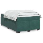 Pat box spring cu saltea, verde închis, 120x190 cm, catifea GartenMobel Dekor