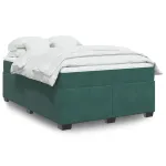 Pat box spring cu saltea, verde închis, 140x190 cm, catifea GartenMobel Dekor