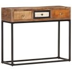 Masă consolă, auriu, 90 x 30 x 75 cm, lemn masiv reciclat GartenMobel Dekor