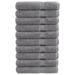 Prosoape premium 10buc gri 100x200cm 600gsm 100% bumbac GartenMobel Dekor
