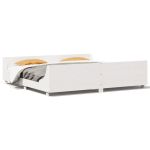Cadru de pat cu tăblie, alb, 180x200 cm, lemn masiv de pin GartenMobel Dekor