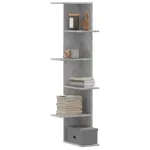 Raft colțar perete gri beton 36,5x36,5x140cm lemn prelucrat GartenMobel Dekor