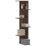 Raft colțar perete stejar maro 36,5x36,5x140cm lemn prelucrat GartenMobel Dekor