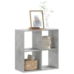 Bibliotecă, gri beton, 68,5x32x68,5 cm, lemn prelucrat GartenMobel Dekor