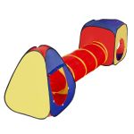 Cort de joaca pentru copii, 3 in 1, pliabil, tunel legatura, 300x80x86 cm, poliester, geanta transport MultiMark GlobalProd