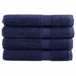 Prosoape premium 4 buc bleumarin 100x200cm 600gsm 100% bumbac GartenMobel Dekor