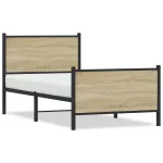 Cadru pat metalic cu tăblie la cap/picioare 90x200 cm GartenMobel Dekor