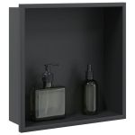 Nișă de duș, negru mat, 32x32x9 cm, oțel inoxidabil GartenMobel Dekor
