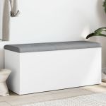 Bancă de depozitare, alb , 102x42x45 cm, lemn prelucrat GartenMobel Dekor