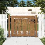 Poartă pentru grădină, 105x80 cm, oțel corten, model bambus GartenMobel Dekor