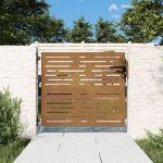 Poartă pentru grădină, 85x100 cm, oțel corten, dreptunghiuri GartenMobel Dekor