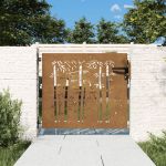 Poartă pentru grădină, 85x75 cm, oțel corten, model bambus GartenMobel Dekor