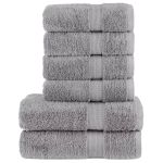 Set de prosoape premium, 6 piese, gri, 600 g/m² 100% bumbac GartenMobel Dekor
