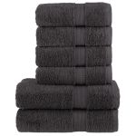 Set de prosoape premium 6 piese, antracit, 600 g/m² 100% bumbac GartenMobel Dekor