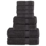 Set de prosoape premium 8 piese, antracit, 600 g/m² 100% bumbac GartenMobel Dekor