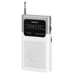 Mini Radio AM/FM Portabil, Jack pentru Casti, Putere 0.3W, Suprafata Cauciucata, Culoare Alb