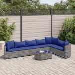 Set canapele de grădină cu perne, 8 piese, gri, poliratan GartenMobel Dekor