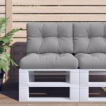 Perne pentru paleți, 2 buc., gri, material textil GartenMobel Dekor