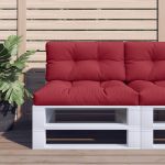 Perne de paleți, 2 buc., roșu vin, material textil GartenMobel Dekor