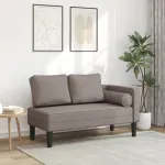 Șezlong cu perne, gri taupe, material textil GartenMobel Dekor
