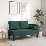 Șezlong cu perne, verde închis, material textil GartenMobel Dekor