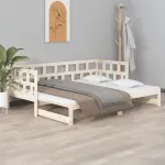 Pat extensibil de zi, 2x(90x200) cm, lemn masiv de pin GartenMobel Dekor