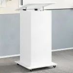 Pupitru cu roți și sertar alb 55x55x107 cm lemn prelucrat GartenMobel Dekor