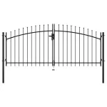 Poartă de gard cu uși duble, cu vârfuri de suliță, 300 x 150 cm GartenMobel Dekor
