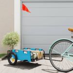 Remorcă de bicicletă, albastru, textil oxford și fier GartenMobel Dekor