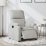 Fotoliu rabatabil electric, gri deschis, microfibră GartenMobel Dekor