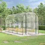 Seră transparentă 160x400x190 cm PVC/oțel vopsit electrostatic GartenMobel Dekor