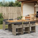 Set mobilier de grădină cu perne, 7 piese, gri, poliratan GartenMobel Dekor